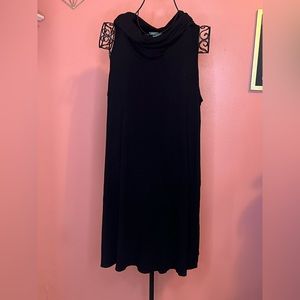 Love on a Hanger cowl neck little black dress!